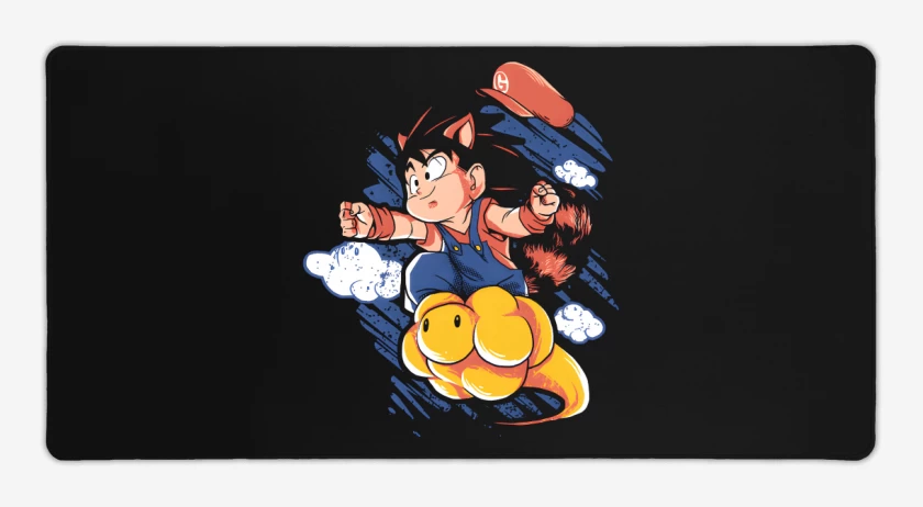 Mouse pad Gamer Negro de Super Goku Bros