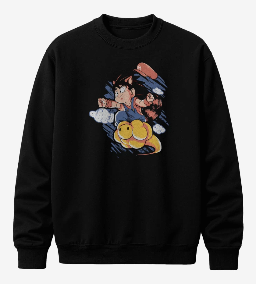 Poleron polo Negro de Super Goku Bros