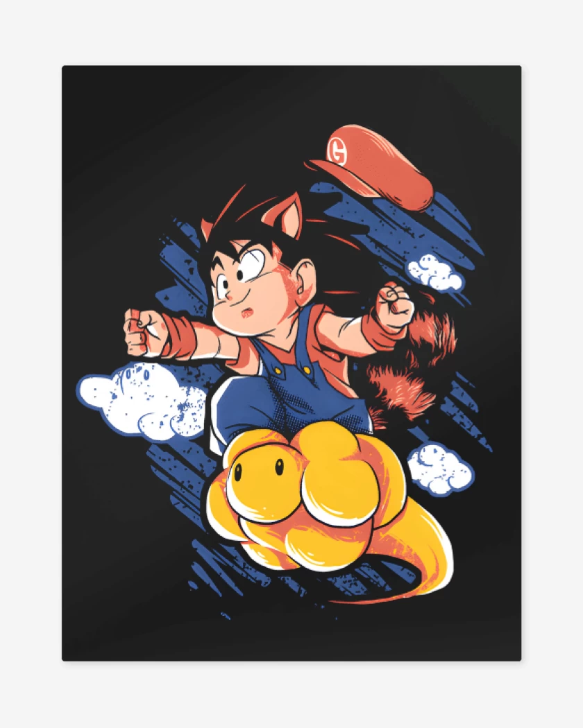 Print metalico Negro de Super Goku Bros