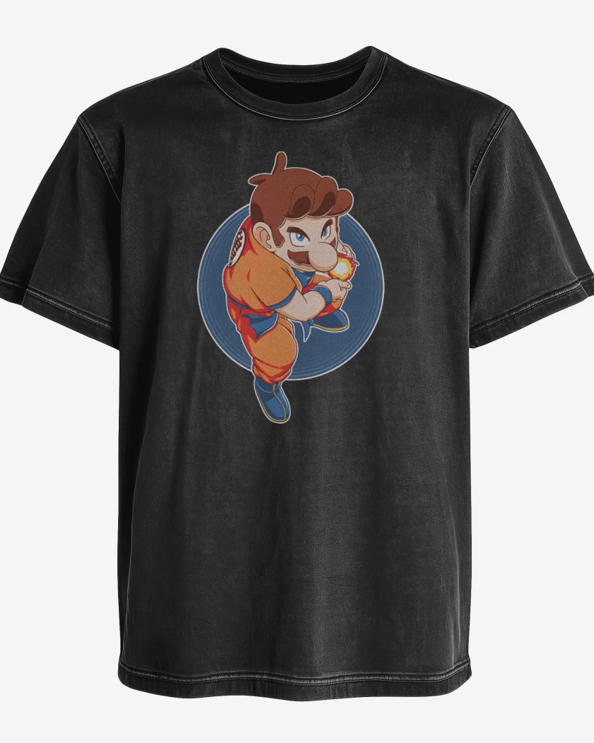 Polera desgastada Negro de Bigoku