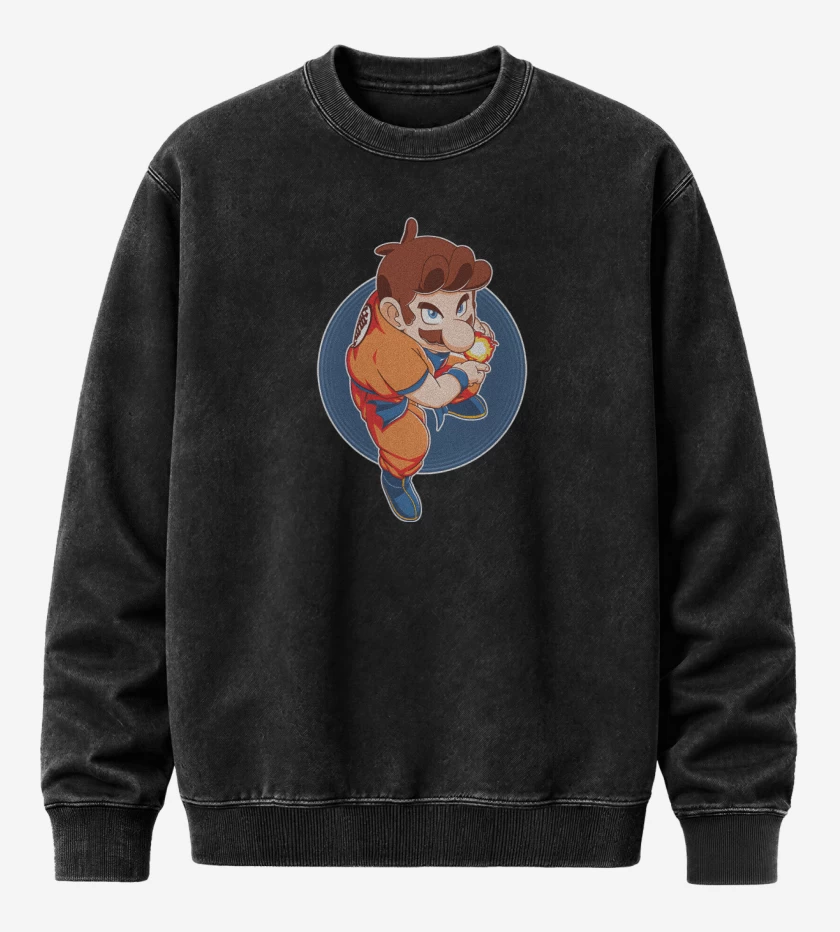 Poleron Polo Acid Wash Negro de Bigoku