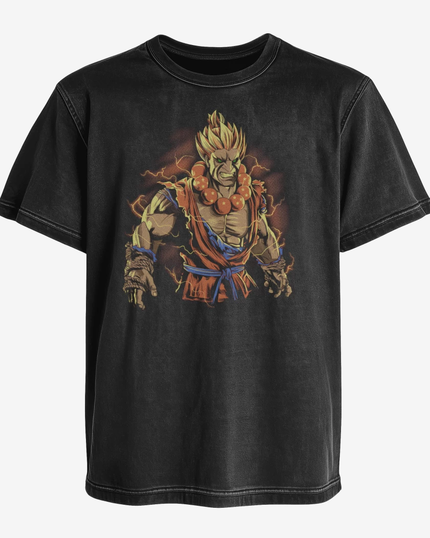 Polera desgastada Negro de Gokuma