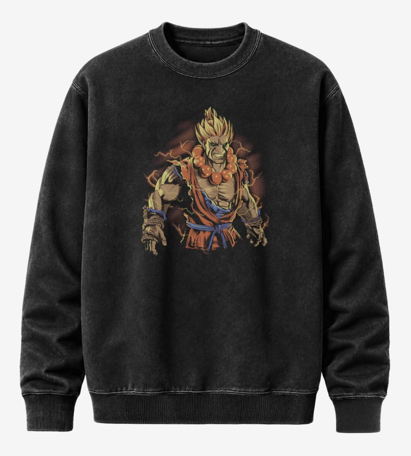 Poleron Polo Acid Wash Negro de Gokuma