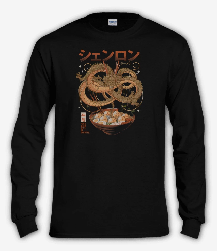 Polera manga larga Negro de RamenLong