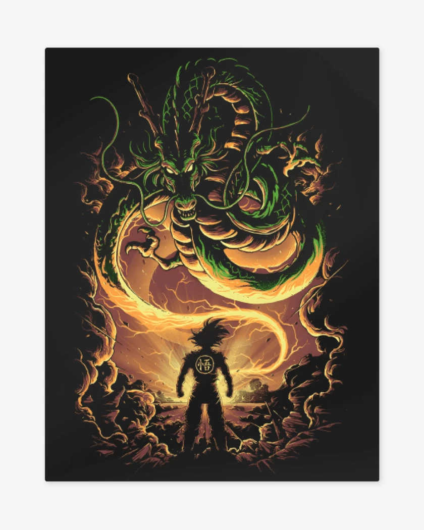 Print metalico Negro de Deseos del Dragón