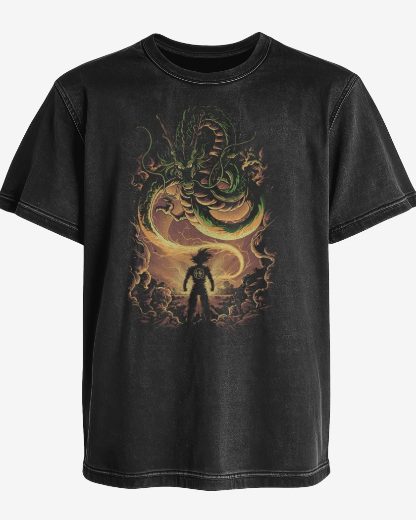 Polera desgastada Negro de Deseos del Dragón