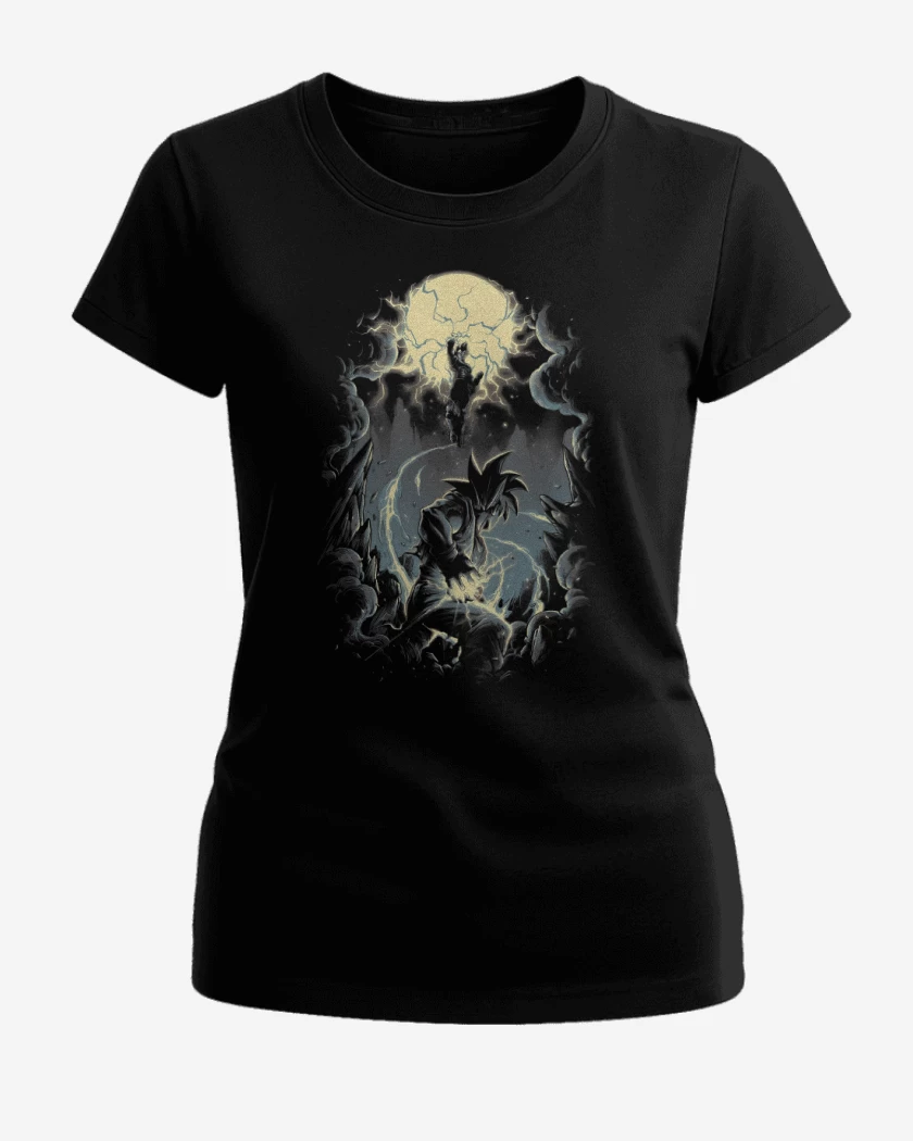 Polera de Mujer Negro de Combate Saiyan Definitivo