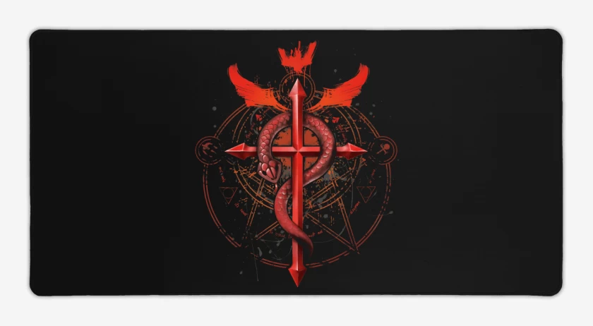 Mouse pad Gamer Negro de Símbolo de Alquimistas