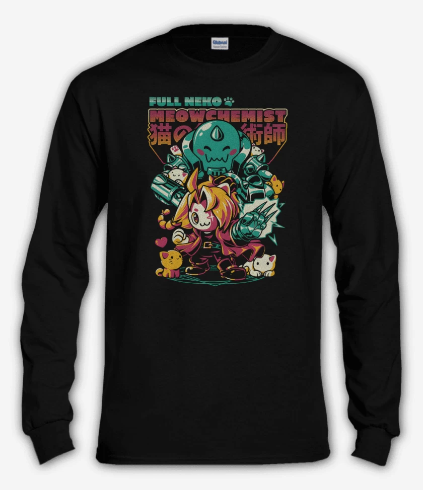Polera manga larga Negro de FullNeko Meowchemist