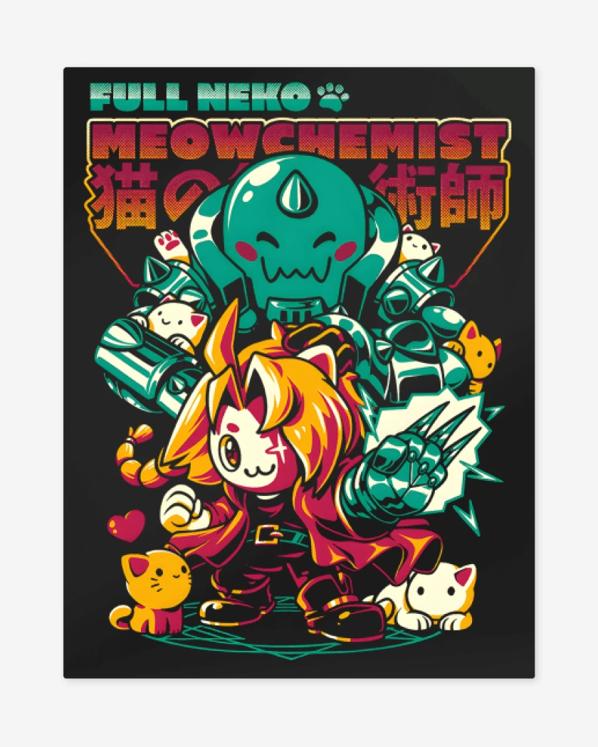 Print metalico Negro de FullNeko Meowchemist