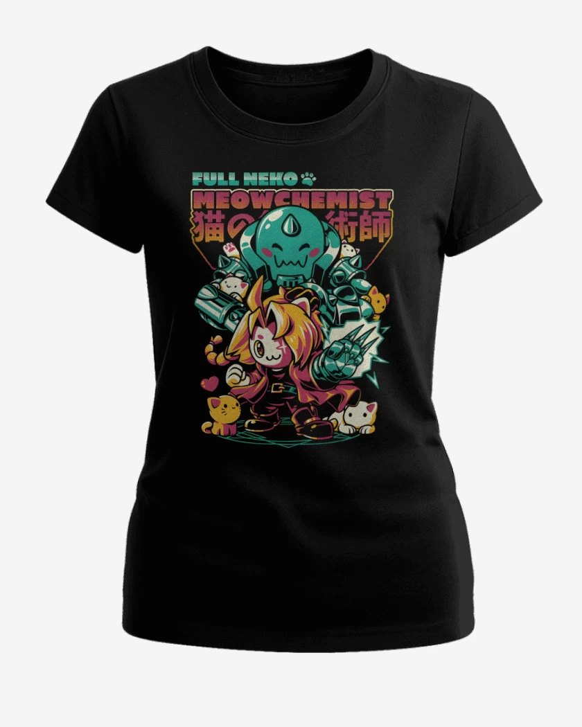 Polera de Mujer Negro de FullNeko Meowchemist