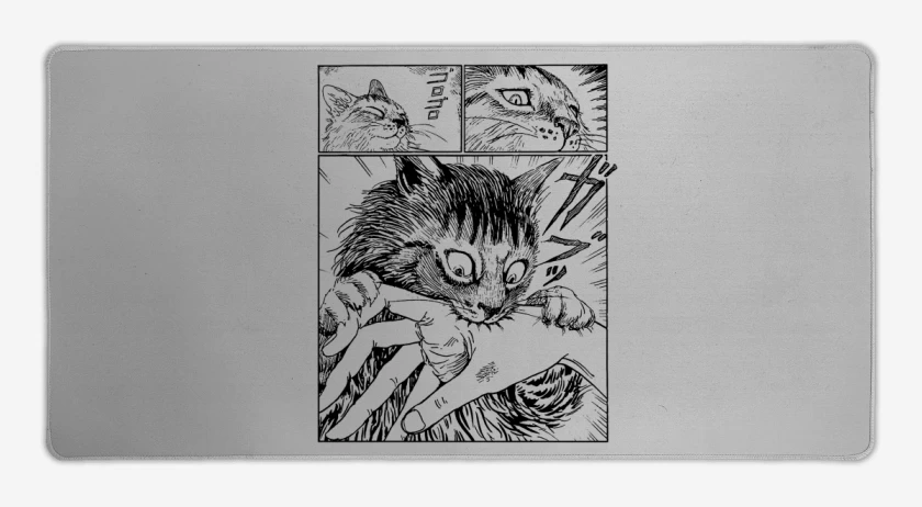 Mouse pad Gamer Gris Melange de Gato Junji Ito