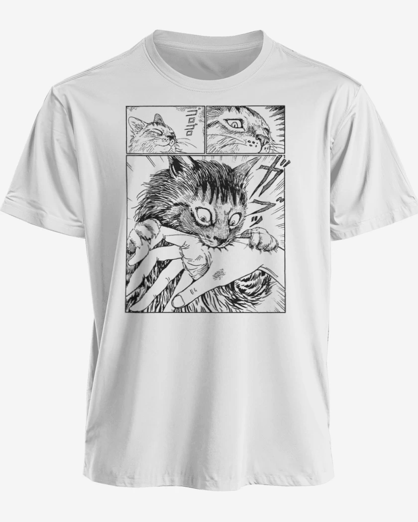 Polera premium Blanco de Gato Junji Ito