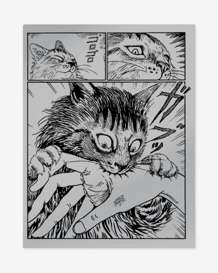 Print metalico Gris Melange de Gato Junji Ito