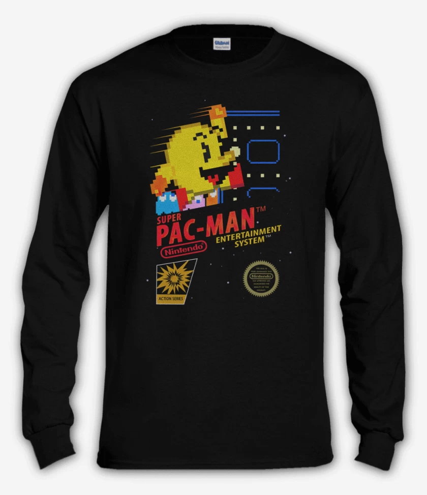 Polera manga larga Negro de Pac Man portada