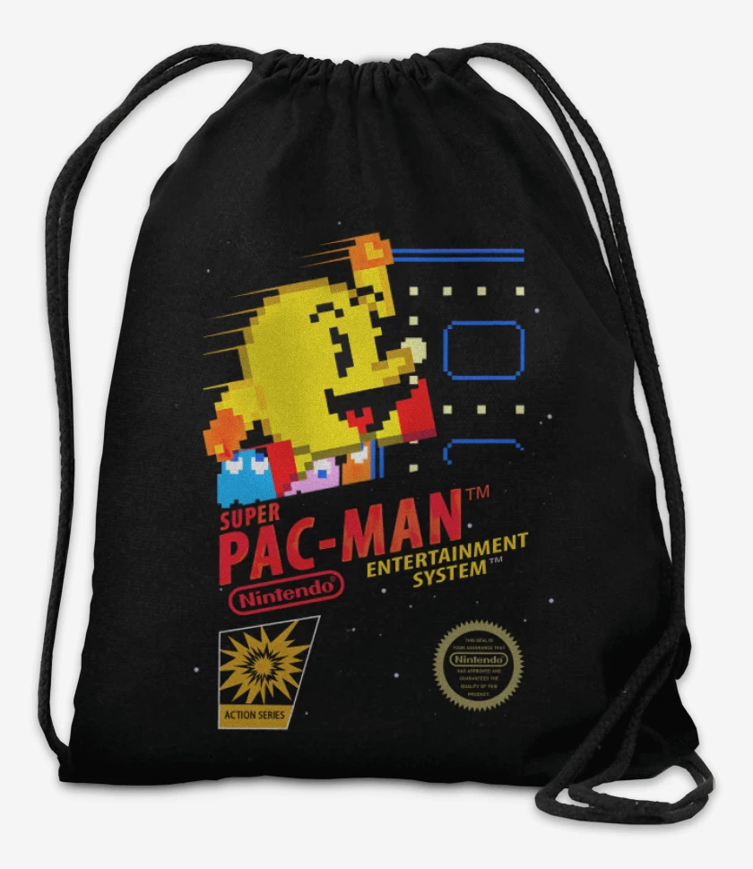 Mochila Negro de Pac Man portada