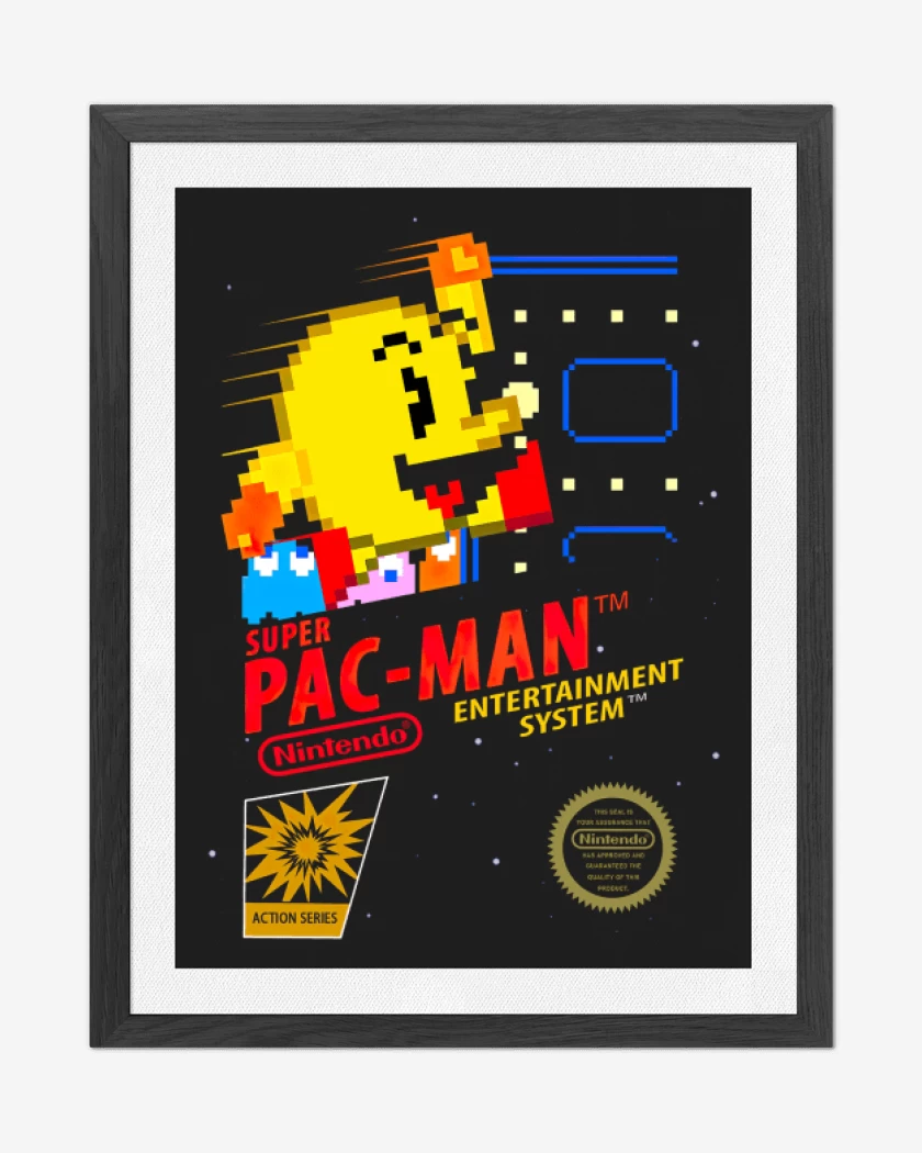 Cuadro decorativo Negro de Pac Man portada
