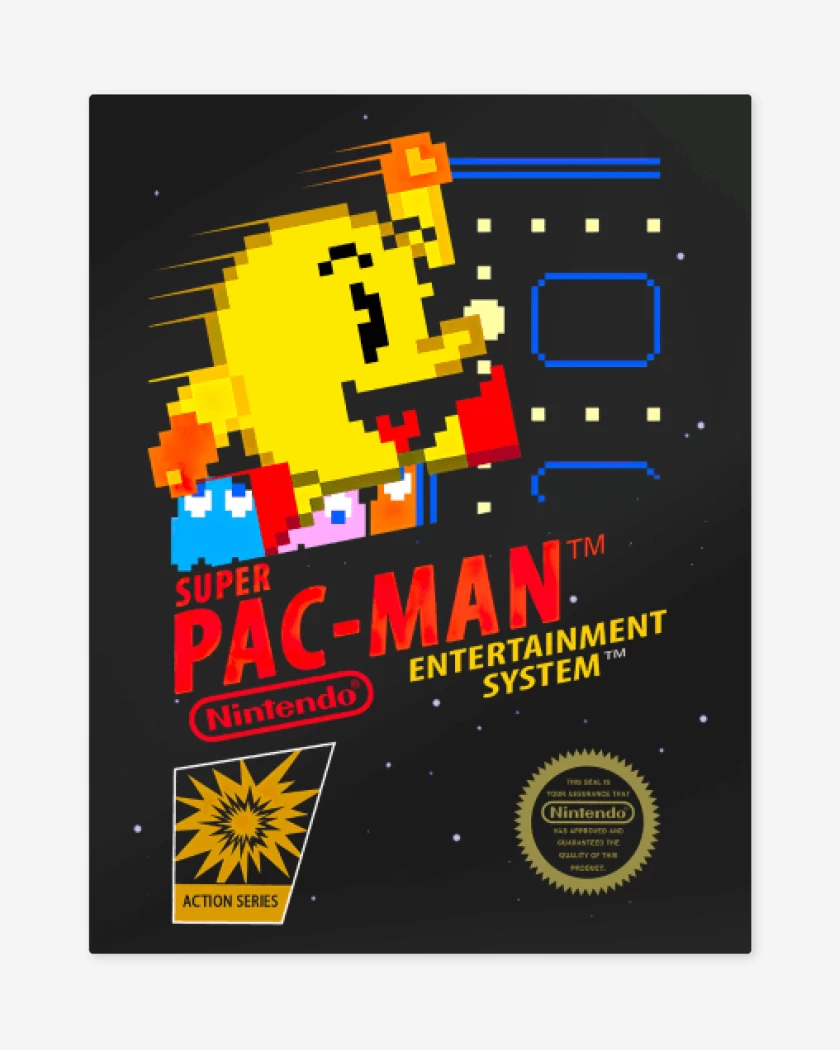 Print metalico Negro de Pac Man portada