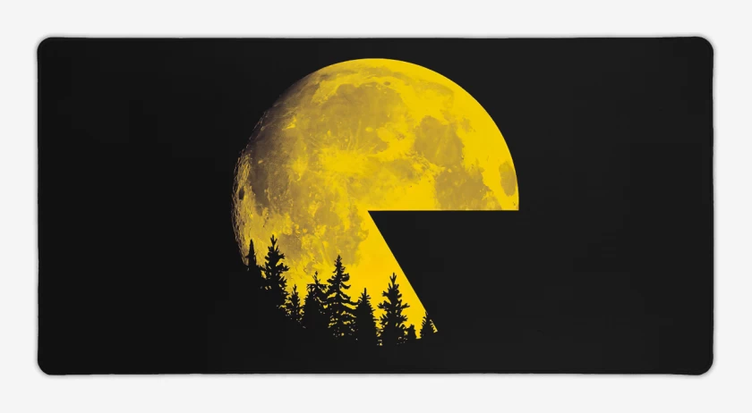 Mouse pad Gamer Negro de Pac Moon