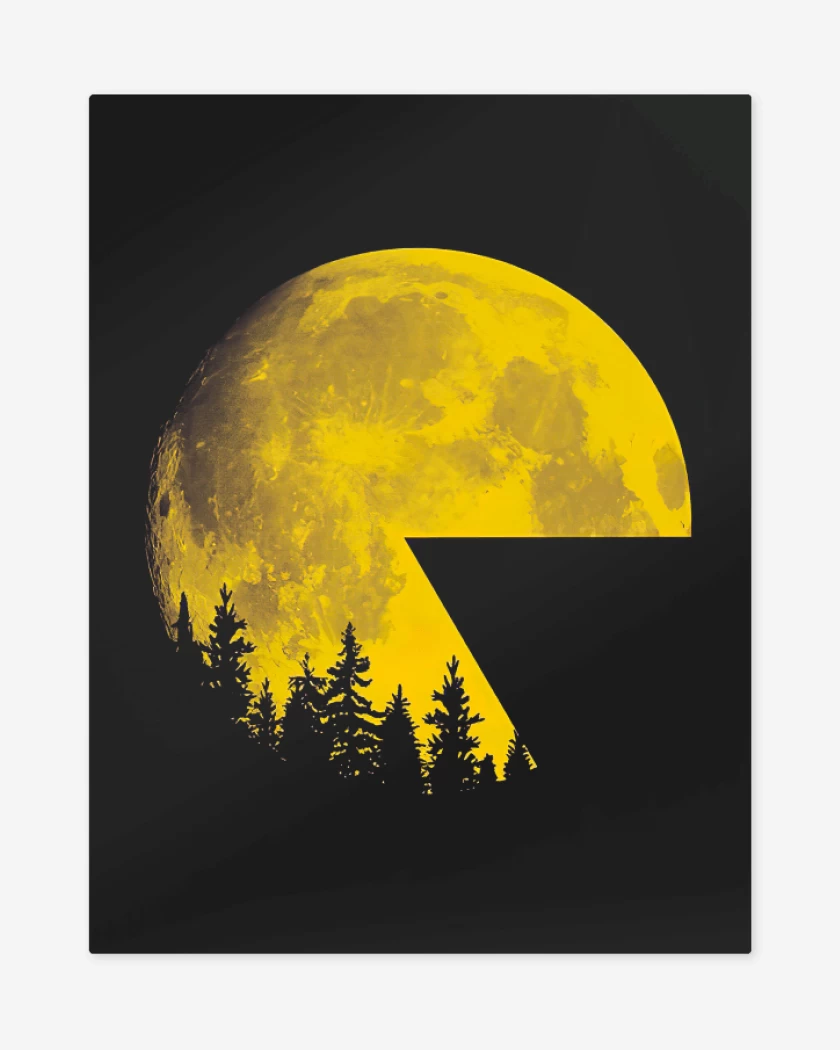 Print metalico Negro de Pac Moon