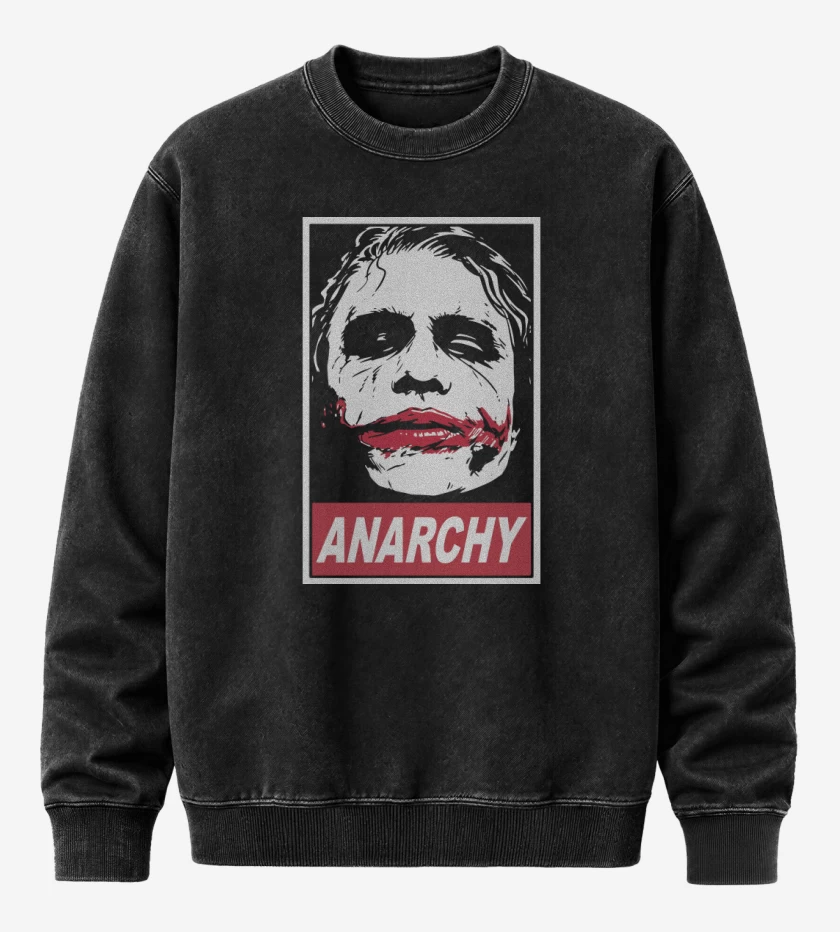 Poleron Polo Acid Wash Negro de Jok Anarchy