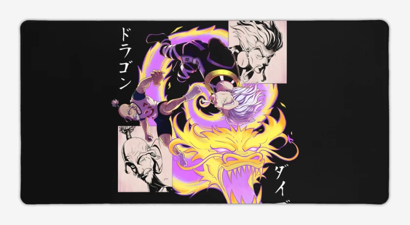 Mouse pad Gamer Negro de Zeno vs Netero