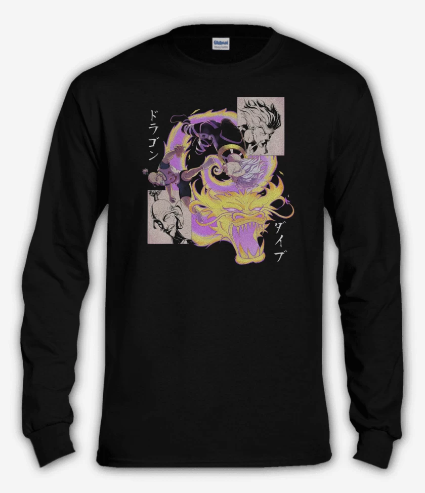 Polera manga larga Negro de Zeno vs Netero