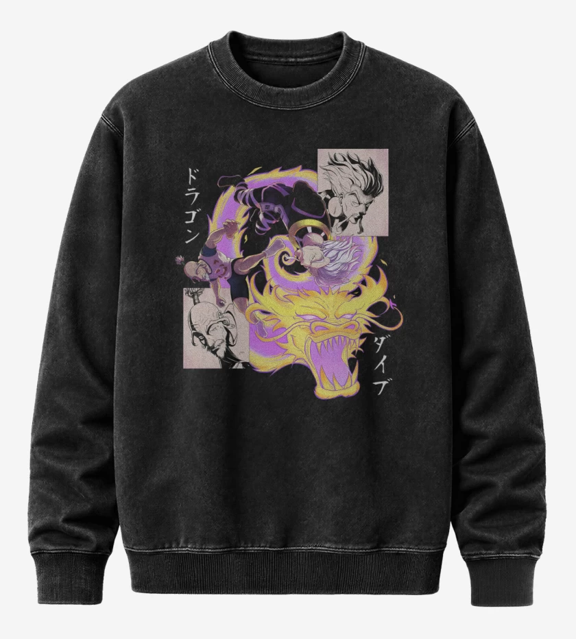 Poleron Polo Acid Wash Negro de Zeno vs Netero
