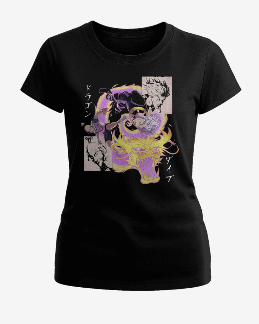 Polera de Mujer Negro de Zeno vs Netero