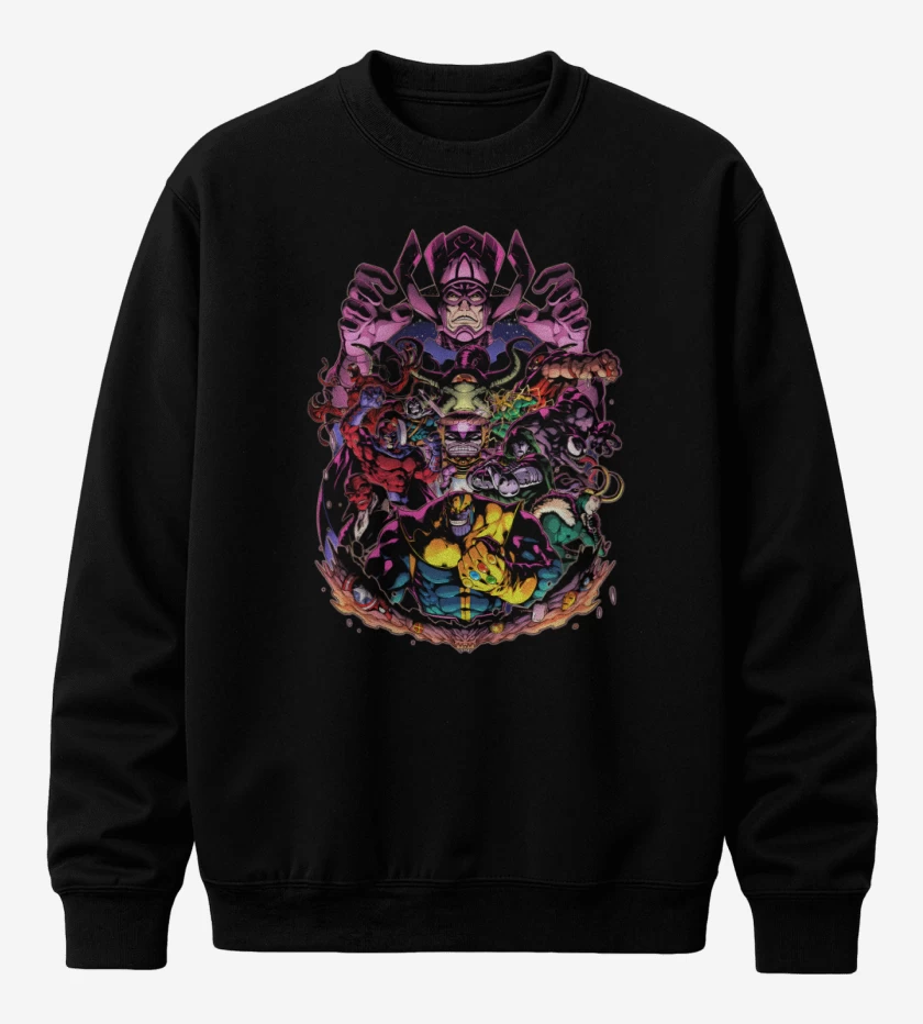 Poleron polo Negro de La Maldad de Marvel