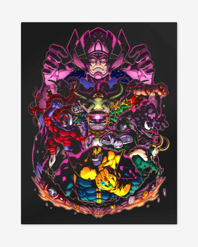 Print metalico Negro de La Maldad de Marvel