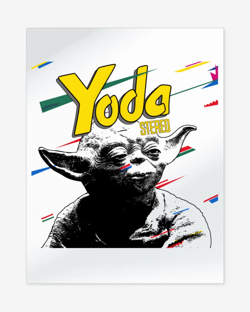 Print metalico Blanco de Yoda Stereo