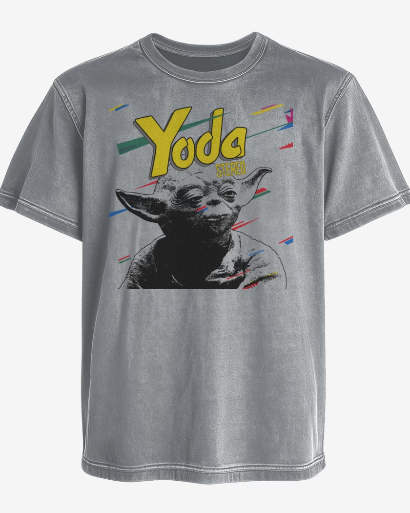 Polera desgastada Gris Melange de Yoda Stereo
