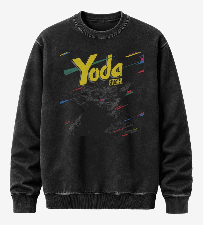 Poleron Polo Acid Wash Negro de Yoda Stereo