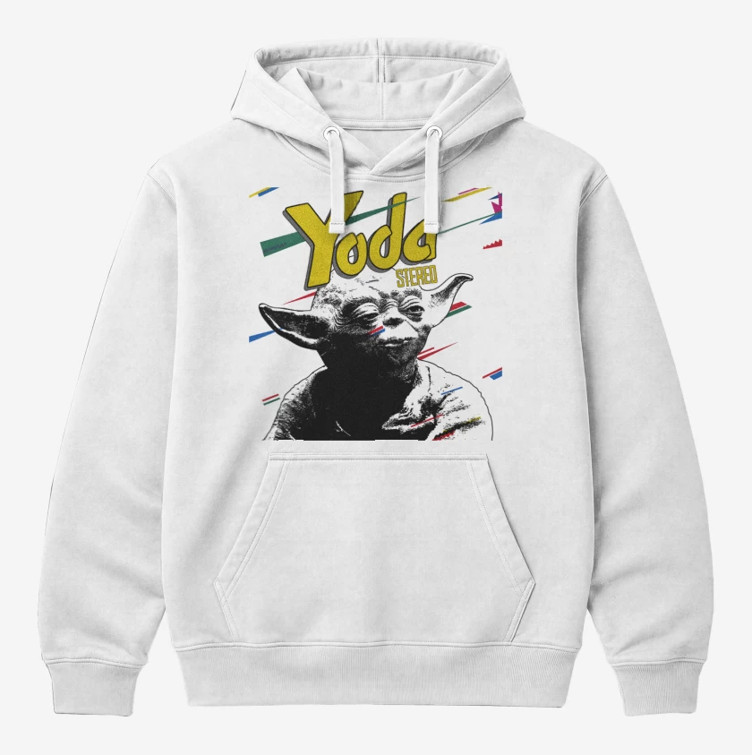 Polerón Canguro Blanco de Yoda Stereo