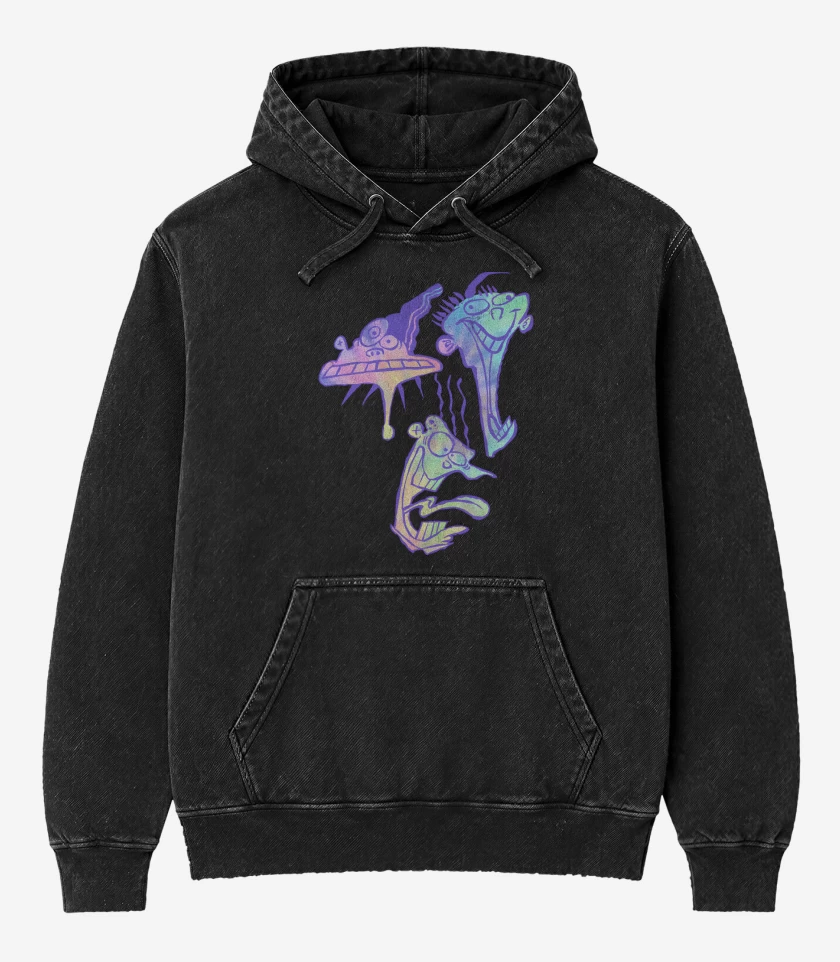 Poleron Canguro Acid Wash Negro de Ed, Edd y Eddy
