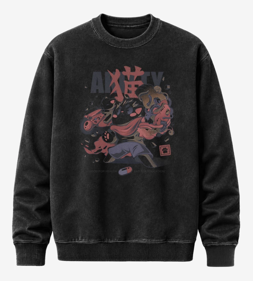 Poleron Polo Acid Wash Negro de Akitty