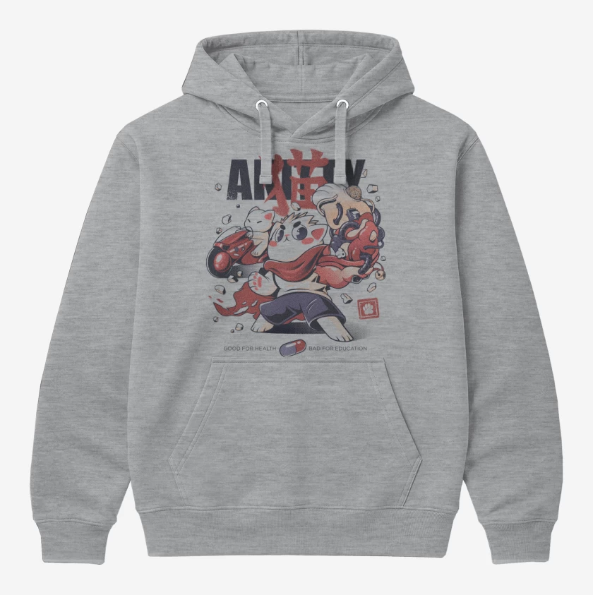 Polerón Canguro Gris Melange de Akitty