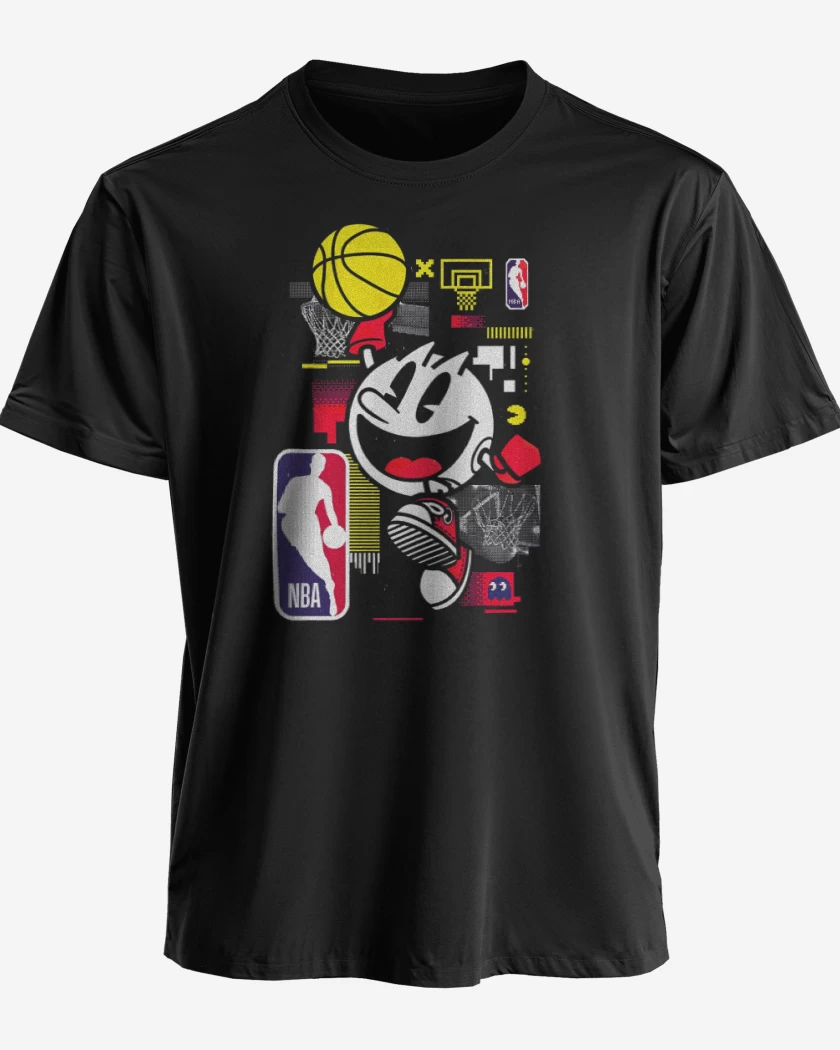 Polera premium Negro de Pac man Nba
