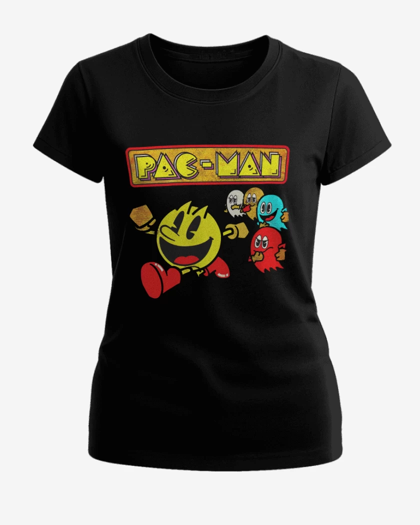 Polera de Mujer Negro de Pac man Run
