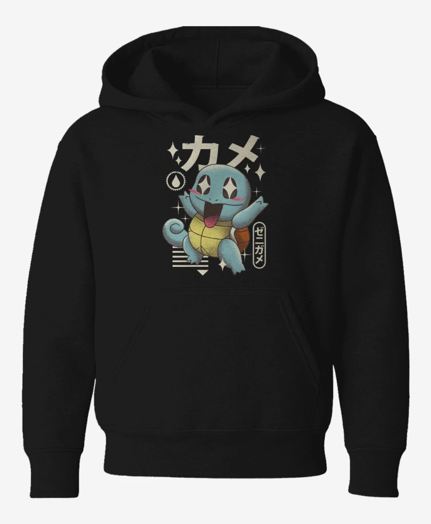 Poleron de niño Negro de Squirtle Kawaii