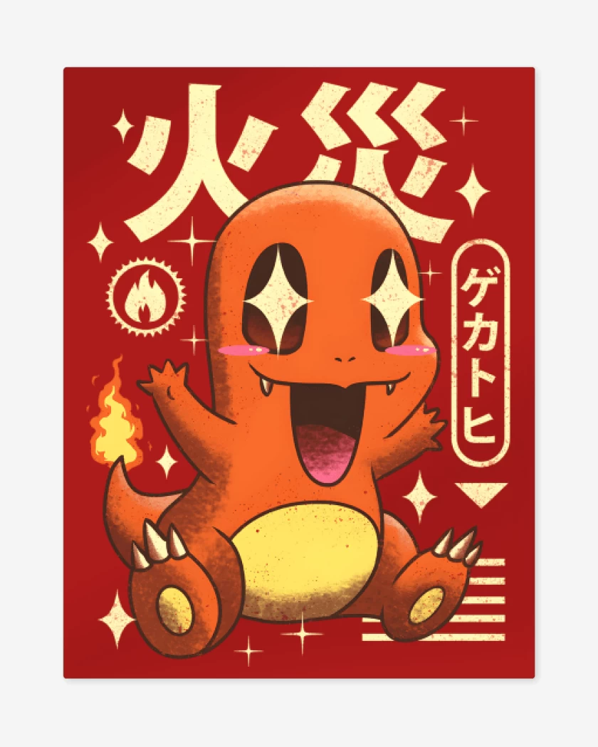Print metalico Charmander Kawaii