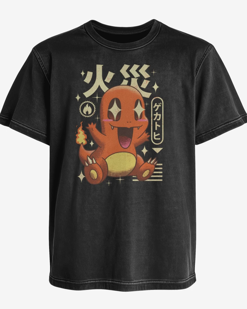 Polera desgastada Charmander Kawaii