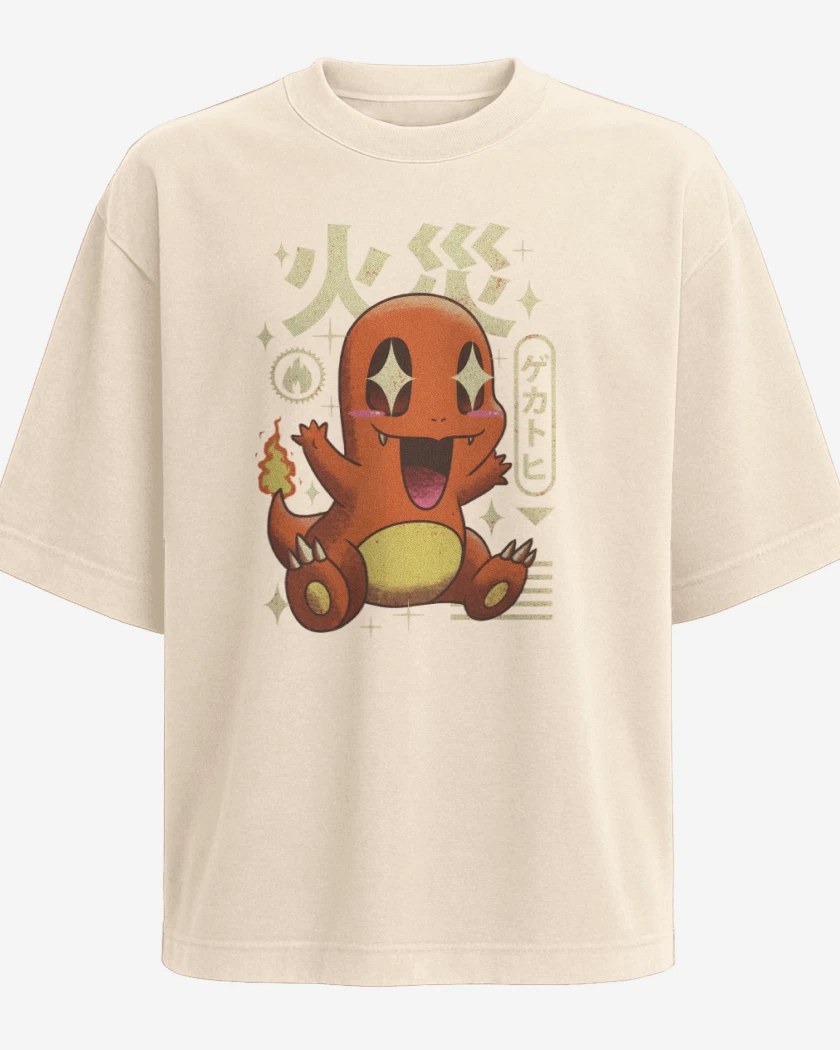 Polera Oversize Charmander Kawaii