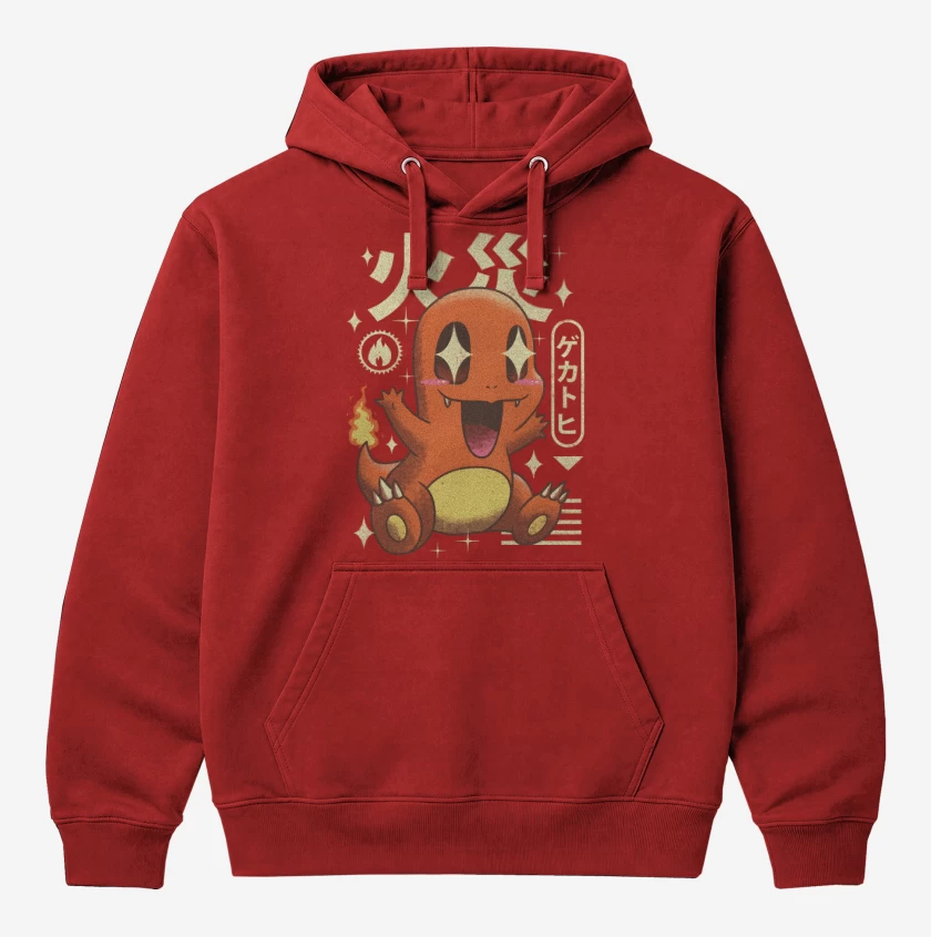 Polerón Canguro Rojo de Charmander Kawaii