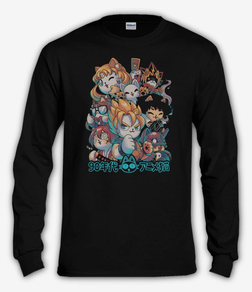 Polera manga larga Neko Kawaii Anime