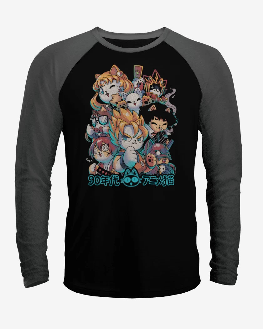 Polera Raglan Neko Kawaii Anime