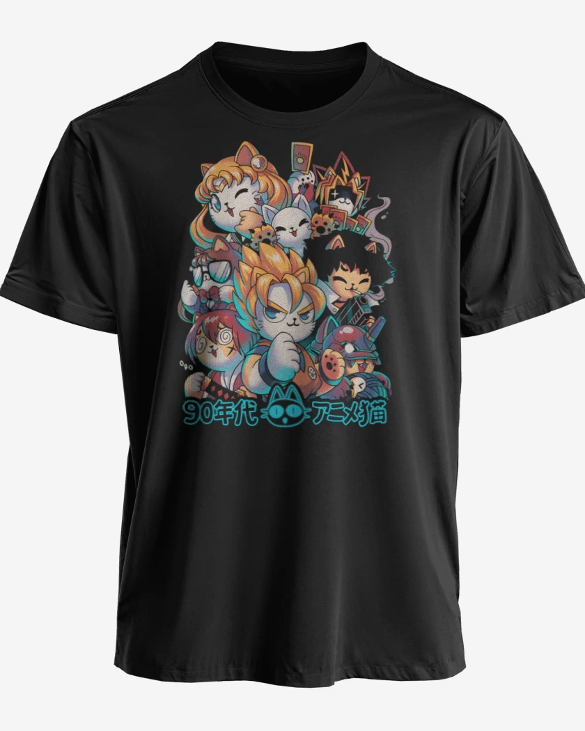 Polera premium Negro de Neko Kawaii Anime