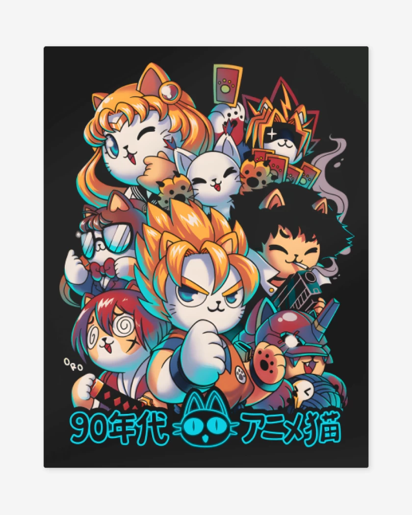 Print metalico Neko Kawaii Anime