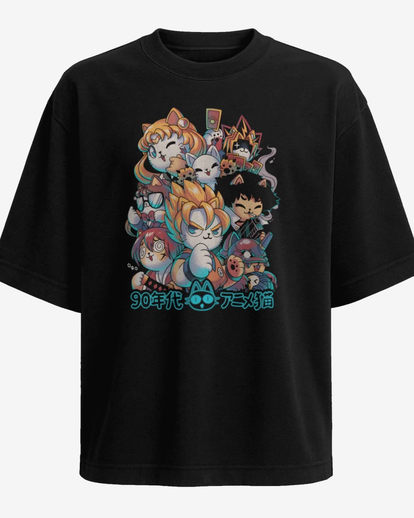 Polera Oversize Neko Kawaii Anime